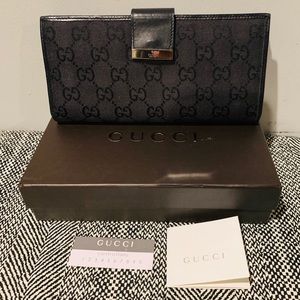 Authentic Black Monogram Gucci Wallet